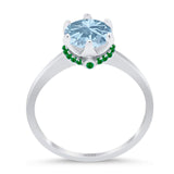 Art Deco Round Natural Stone Halo Ring