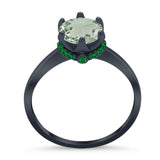 Art Deco Round Natural Stone Halo Ring