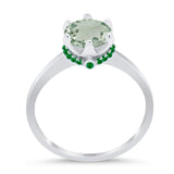 Art Deco Round Natural Stone Halo Ring
