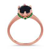 Art Deco Round Natural Stone Halo Ring