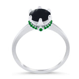 Art Deco Round Natural Stone Halo Ring
