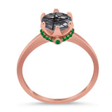 Art Deco Round Natural Stone Halo Ring
