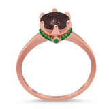 Art Deco Round Natural Stone Halo Ring