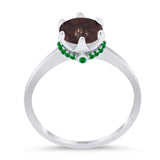 Art Deco Round Natural Stone Halo Ring