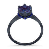 Art Deco Round Natural Stone Halo Ring
