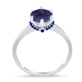 Art Deco Round Natural Stone Halo Ring