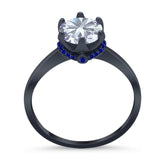 Art Deco Round Natural Stone Halo Ring