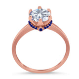 Art Deco Round Natural Stone Halo Ring