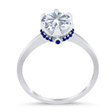 Art Deco Round Natural Stone Halo Ring