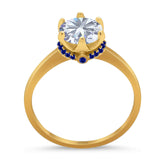 Art Deco Round Natural Stone Halo Ring