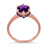 Art Deco Round Natural Stone Halo Ring