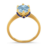 Art Deco Round Natural Stone Halo Ring