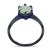 Art Deco Round Natural Stone Halo Ring