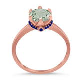 Art Deco Round Natural Stone Halo Ring