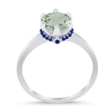 Art Deco Round Natural Stone Halo Ring