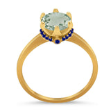Art Deco Round Natural Stone Halo Ring