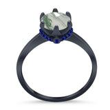 Art Deco Round Natural Stone Halo Ring