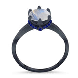 Art Deco Round Natural Stone Halo Ring