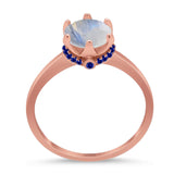 Art Deco Round Natural Stone Halo Ring