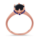Art Deco Round Natural Stone Halo Ring