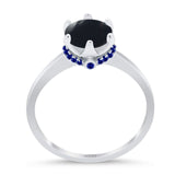 Art Deco Round Natural Stone Halo Ring