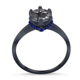 Art Deco Round Natural Stone Halo Ring