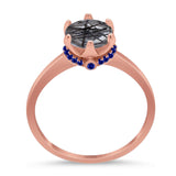 Art Deco Round Natural Stone Halo Ring