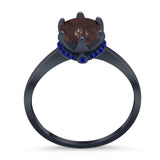Art Deco Round Natural Stone Halo Ring