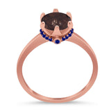 Art Deco Round Natural Stone Halo Ring