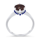 Art Deco Round Natural Stone Halo Ring