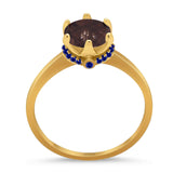 Art Deco Round Natural Stone Halo Ring