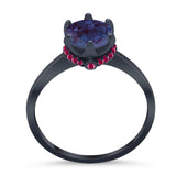 Art Deco Round Natural Stone Halo Ring