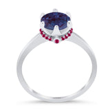 Art Deco Round Natural Stone Halo Ring