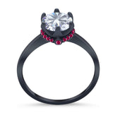 Art Deco Round Natural Stone Halo Ring