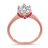 Art Deco Round Natural Stone Halo Ring