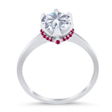 Art Deco Round Natural Stone Halo Ring
