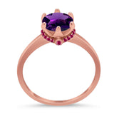 Art Deco Round Natural Stone Halo Ring
