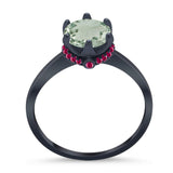 Art Deco Round Natural Stone Halo Ring