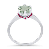 Art Deco Round Natural Stone Halo Ring