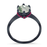 Art Deco Round Natural Stone Halo Ring