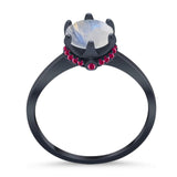 Art Deco Round Natural Stone Halo Ring