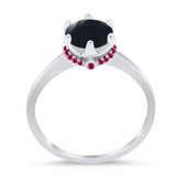 Art Deco Round Natural Stone Halo Ring