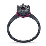 Art Deco Round Natural Stone Halo Ring