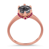 Art Deco Round Natural Stone Halo Ring