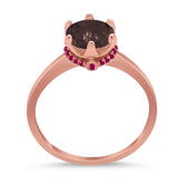 Art Deco Round Natural Stone Halo Ring