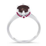 Art Deco Round Natural Stone Halo Ring