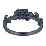 Round Natural Stone Leaf Style Ring