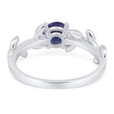 Round Natural Stone Leaf Style Ring