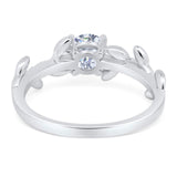 Round Natural Stone Leaf Style Ring