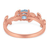 Round Natural Stone Leaf Style Ring